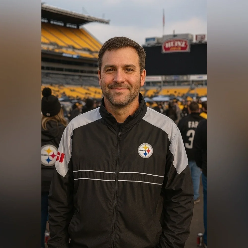 Pittsburgh Steelers Windbreaker XL | Dunbrooke | Full Zip | SI Logo | Black